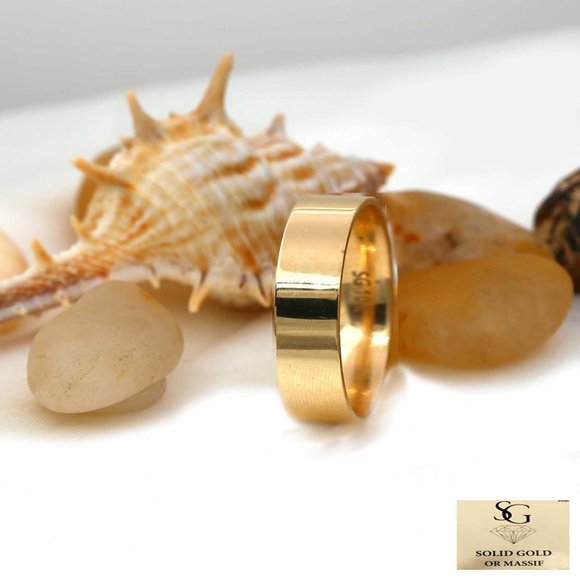 10 K Gold wedding Band 5mm , white gold, yellow gold, rose gold, Tiffany - Picture 3 of 5